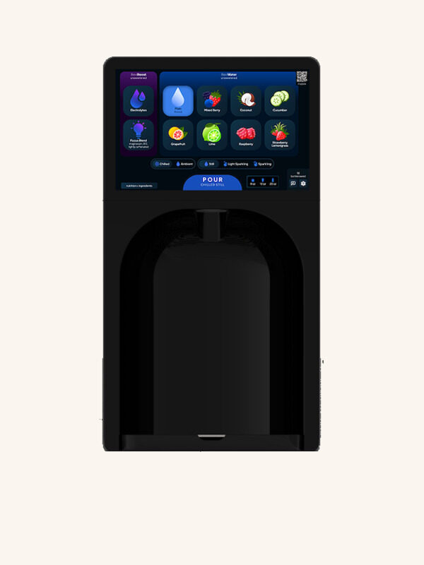 Bevi Signature Countertop in black, a countertop water dispenser with a touchscreen