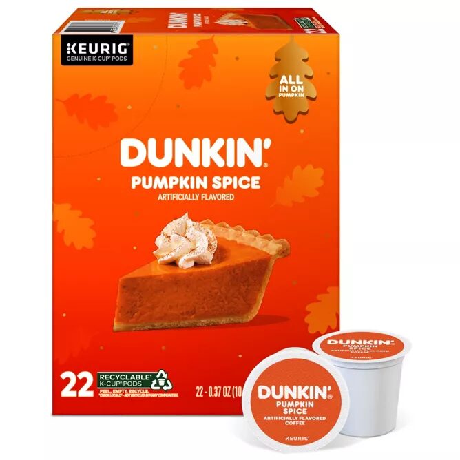 Dunkin’ Pumpkin Spice K-Cup pods, 22 ct box
