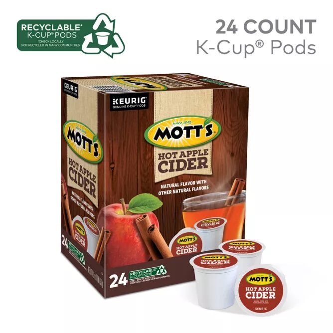 Mott’s Hot Apple Cider K-Cup pods, 24 ct box